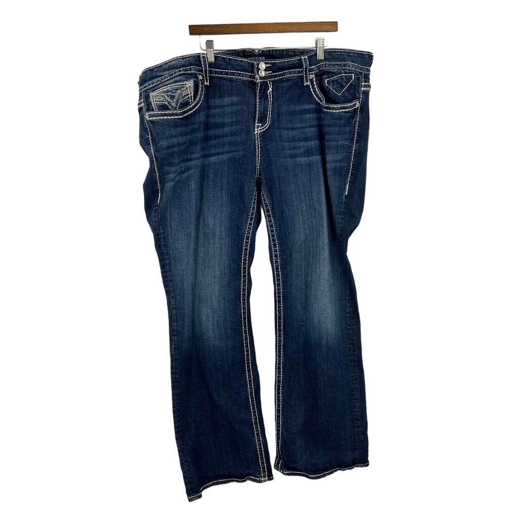 Vigoss The Chelsea Slim Boot Flare Denim Jeans Cotton Embellished Y2K Women 26